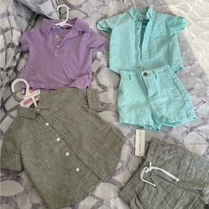 Janie and Jack Kids Matching Sets in Purple, Mint, and Gray